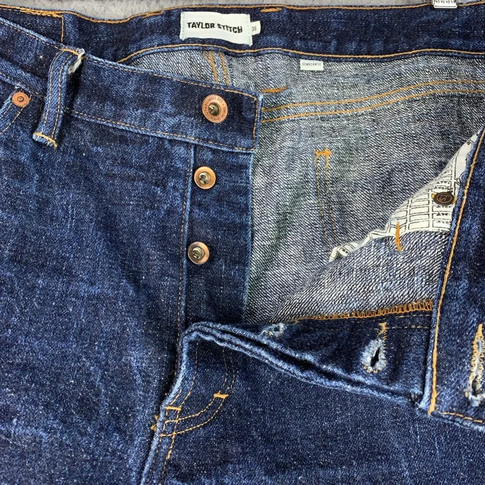 Taylor Stitch Selvedge Jean Men's 38 Indigo Denim Straight Leg Cotton Democratic